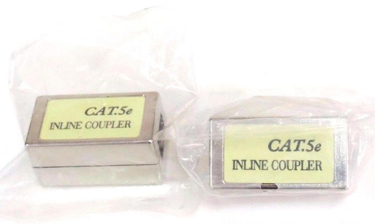 Used LOT OF 2 NEW ZIOTEK 180 0515 2"x 1"x 1" CAT5E INLINE COUPLERS SHIELDED CAT.5e