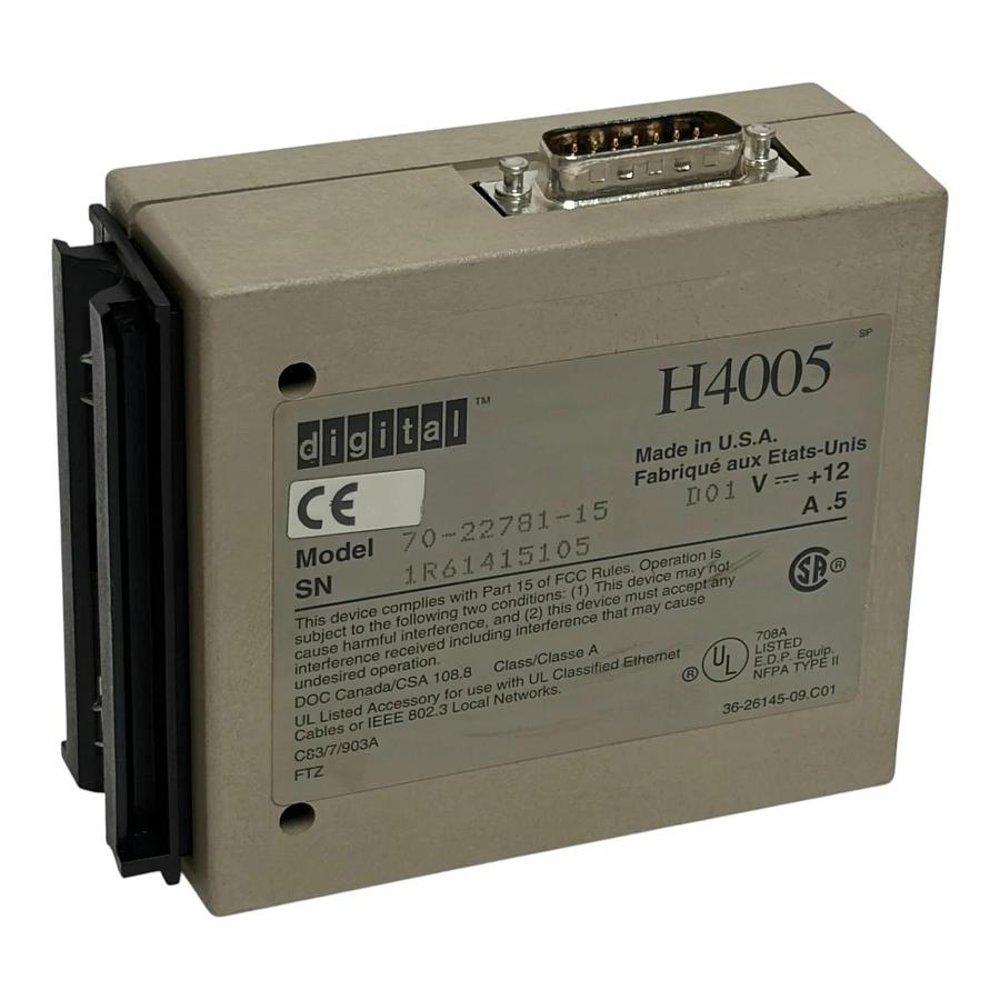 Used Vintage DEC Digital H4005 Ethernet Transceiver Module 70-22781-15 15-Pin AUI