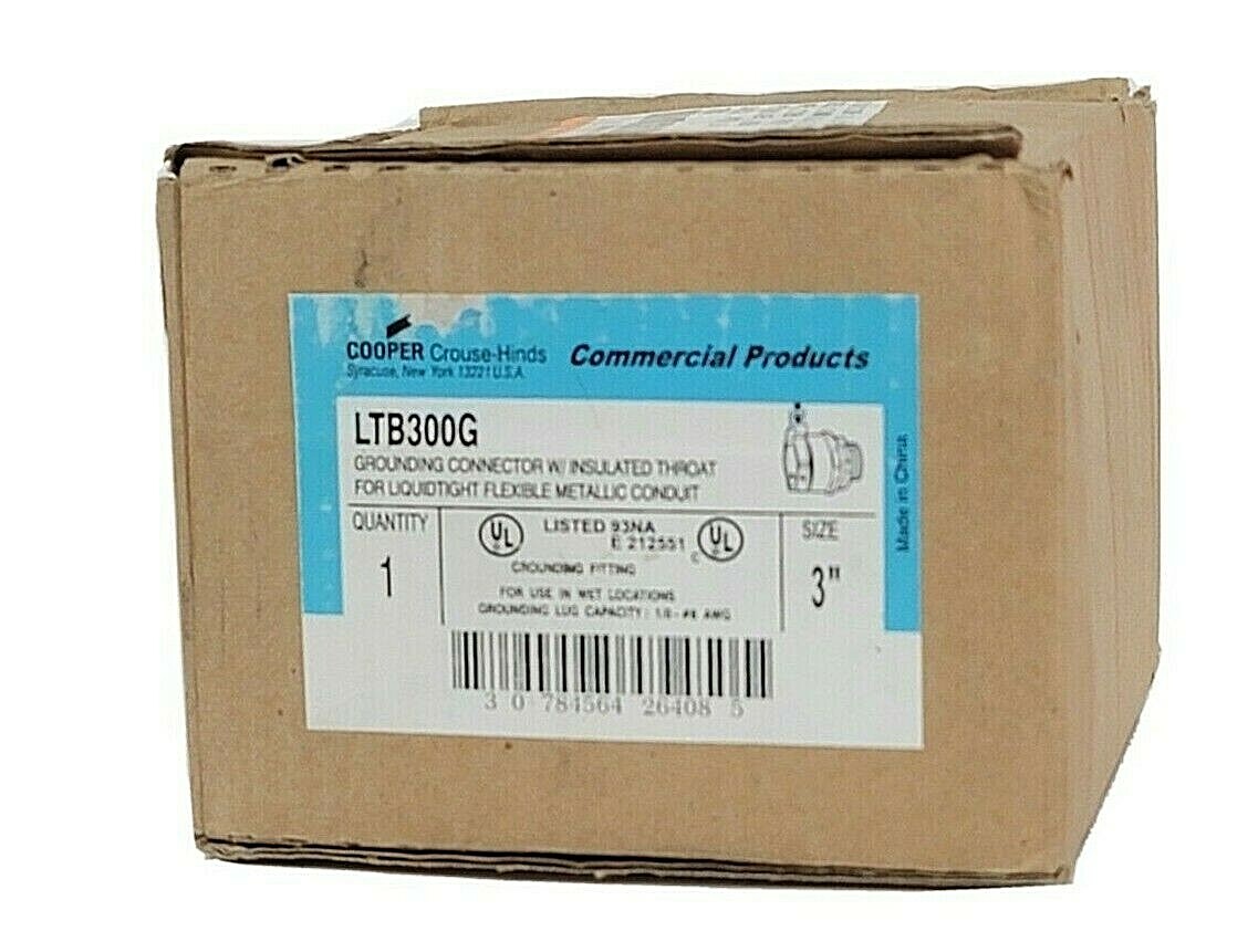 Used NEW COOPER CROUSE HINDS LTB300G 3'' GROUNDING CONNECTOR W/ INSULATED THROAT