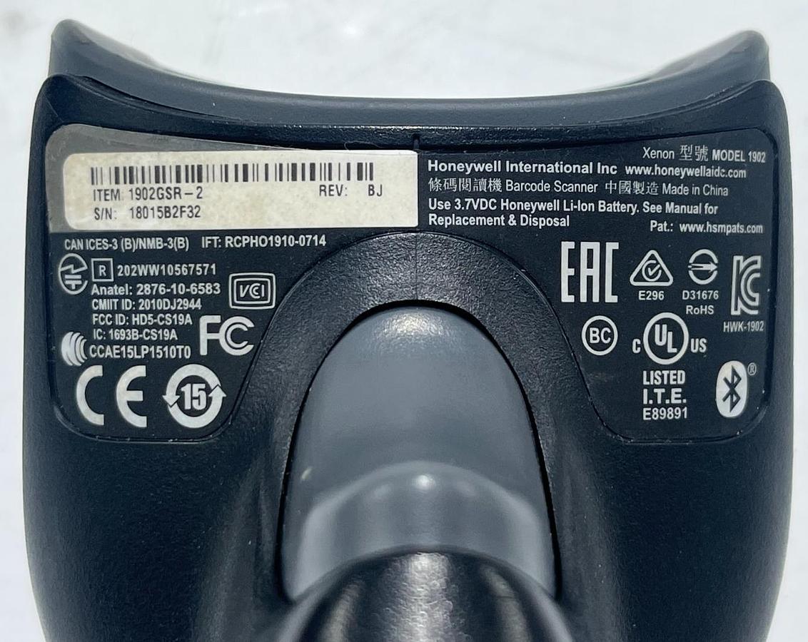 Used HONEYWELL Xenon 1902GSR-2 Wireless 2D Barcode Scanner Kit w/ CCB01-010BT Base