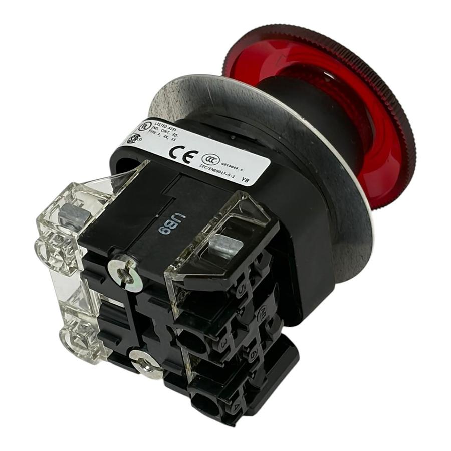 Used Allen Bradley 800HC-FRXTQ24RA1 Emergency Stop Illuminated E-Stop Switch