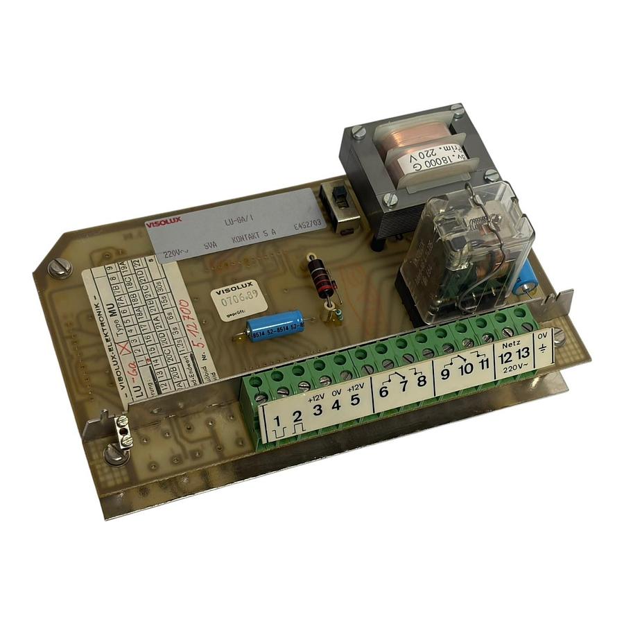 Used Visolux LU-Ga / LU-GA/1 Elektronik Controller Module Board Type MU 220V 5VA