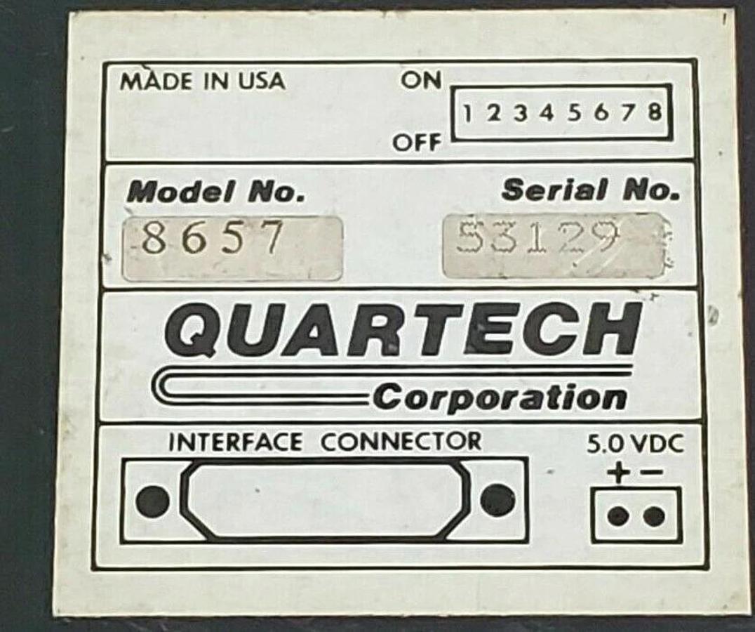Used QUARTECH 8657 PLC PROGRAMMING INTERFACE 16-KEY 5VDC