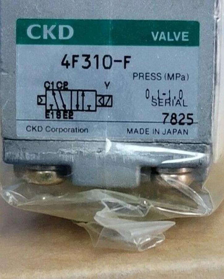 Used NIB CKD 4F310-08-F SOLENOID VALVE AC200V 4F31008F, 4F310-F, 0.1-1.0 MPa