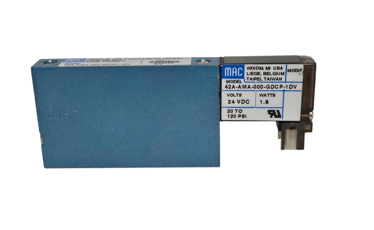Used MAC 42A-AMA-000-GDCP-1DV SOLENOID VALVE 42 SERIES 4-WAY 24 V DC 1.8 W