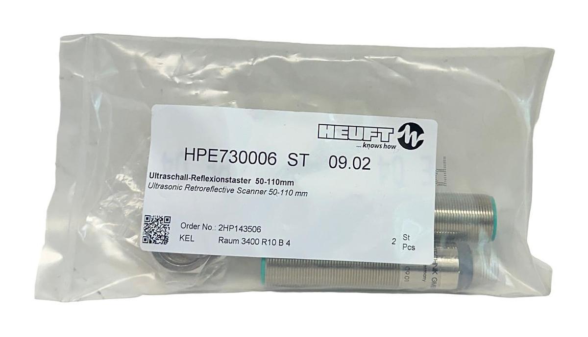 Used 2 NEW SEALED HEUFT HPE730006 ST 09.02 ULTRASONIC SCANNER SENSOR 50-110mm NSFS