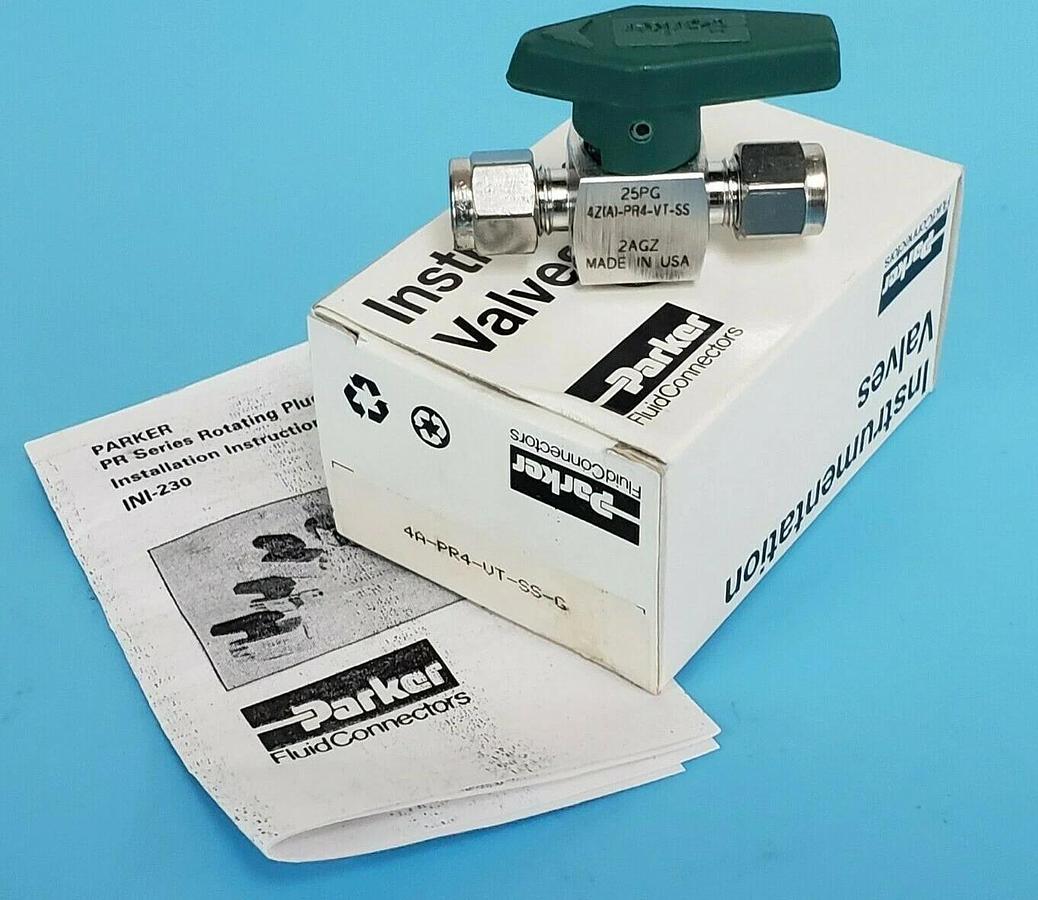 Used NIB PARKER 4A-PRV-VT-SS-G RELIEF VALVE PORT 1/1/4IN PORT2/1/4IN 316/STAINLESS