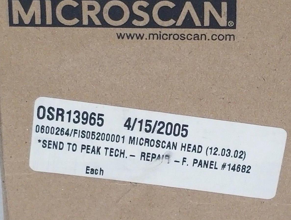 Used NIB IMMERSION CORPORATION MICROSCAN FIS-0520-0001 BARCODE SCANNER FIS05200001