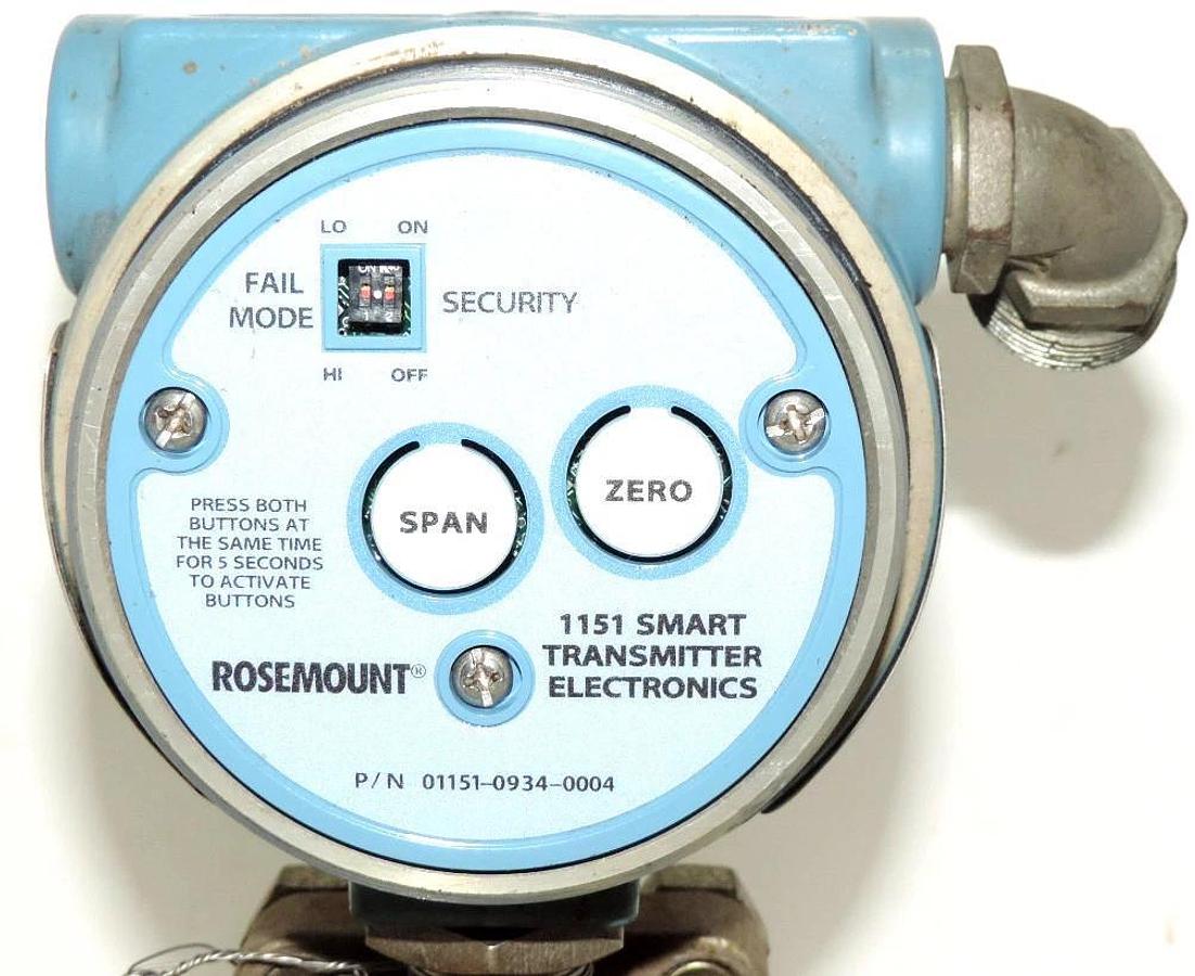 Used ROSEMOUNT 1151 SMART TRANSMITTER P/N 01151-0934-0004 WITH 4406964 1151-0011-0052