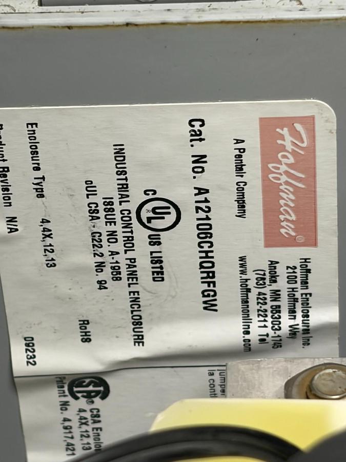 Used Hoffman A12106CHQRFGW Control Panel Badge Scan Unit RF IDeas RDR-6081A2