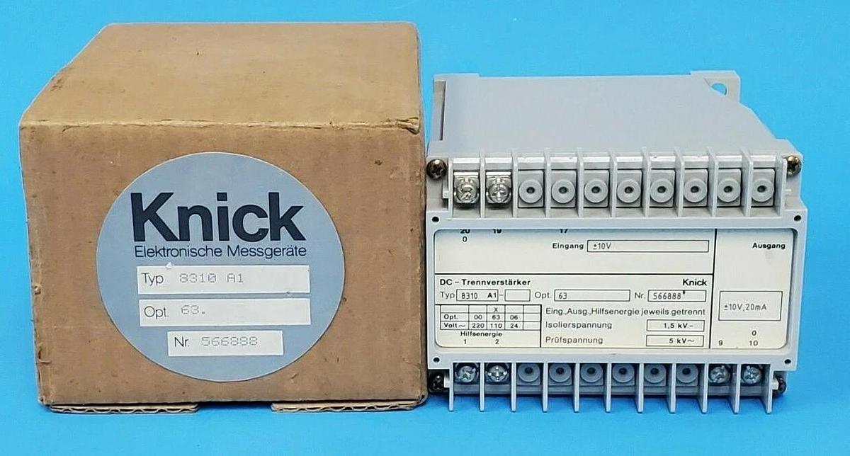 NIB KNICK 8310-A1 UNIVERSAL I/O DISCONNECT MODULE OPT. 63 NR. 566888 8310A1