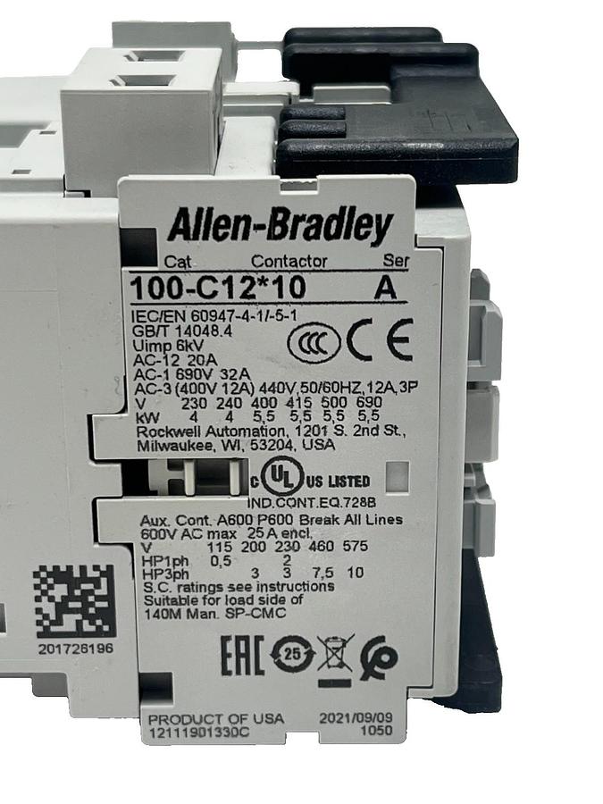 Used Allen-Bradley 104-C12D22 Ser B IEC Reversing Contactor 12A 110/120V AC Coil NSMP
