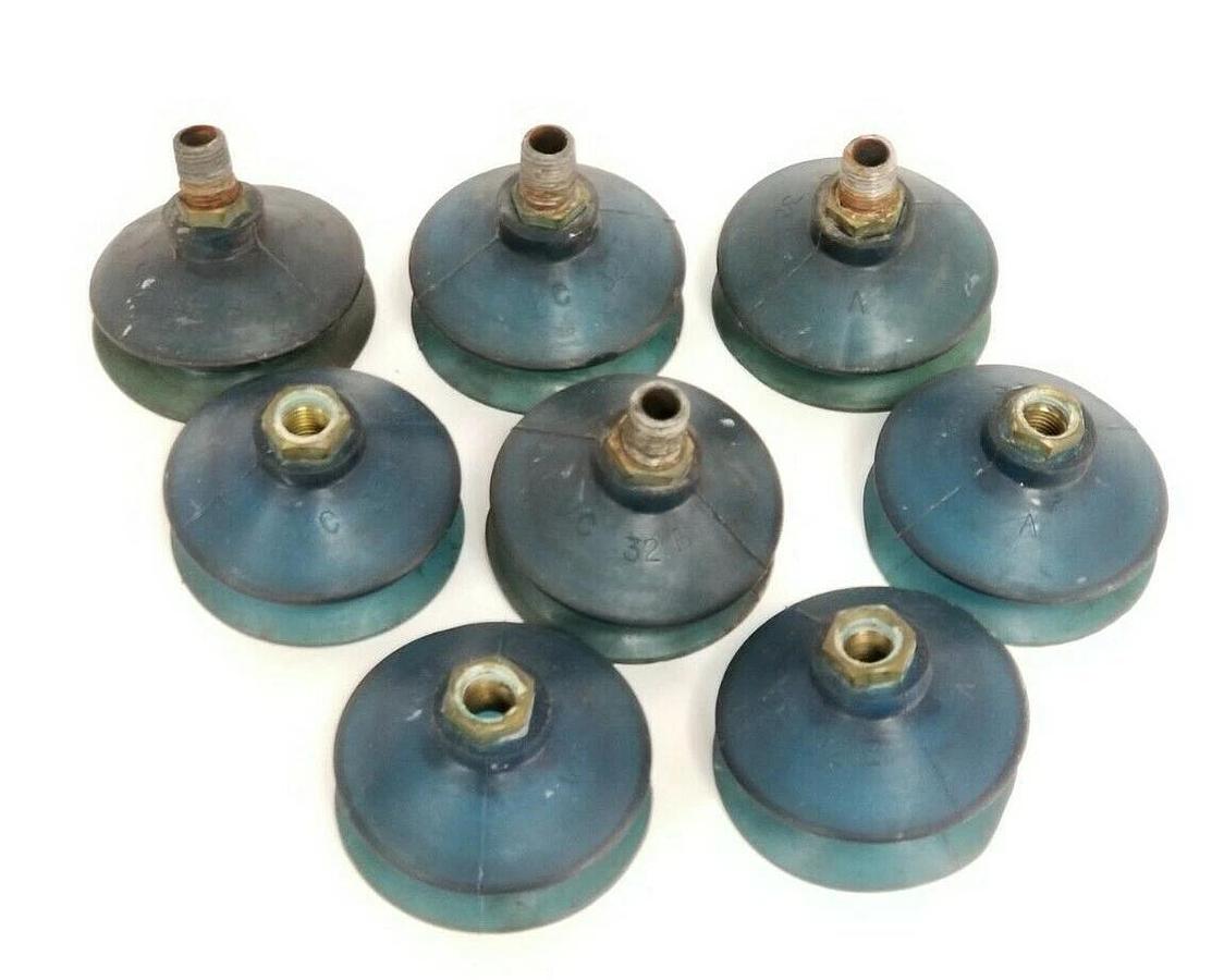 Used LOT OF 8 VACCON VC32B-V VACUUM CUPS 1/2'' IN. THREAD 2-7/8'' IN. OD VC32BV