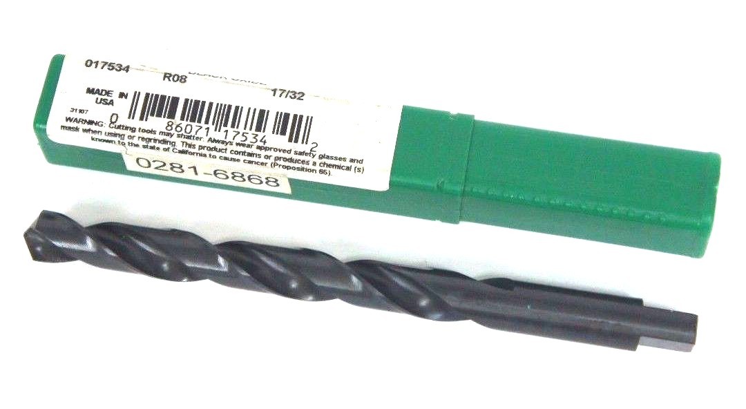 Used NEW PRECISION TWIST DRILL 017534 17/32" JOBBER LENGTH HSS BLACK OXIDE R08