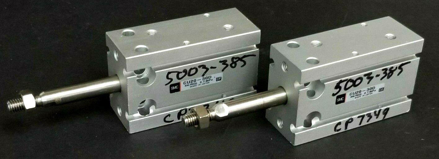 Used LOT OF 2 NEW SMC CU20-30D DOUBLE ACTING CYLINDERS FREE MOUNT 20MM CU2030D