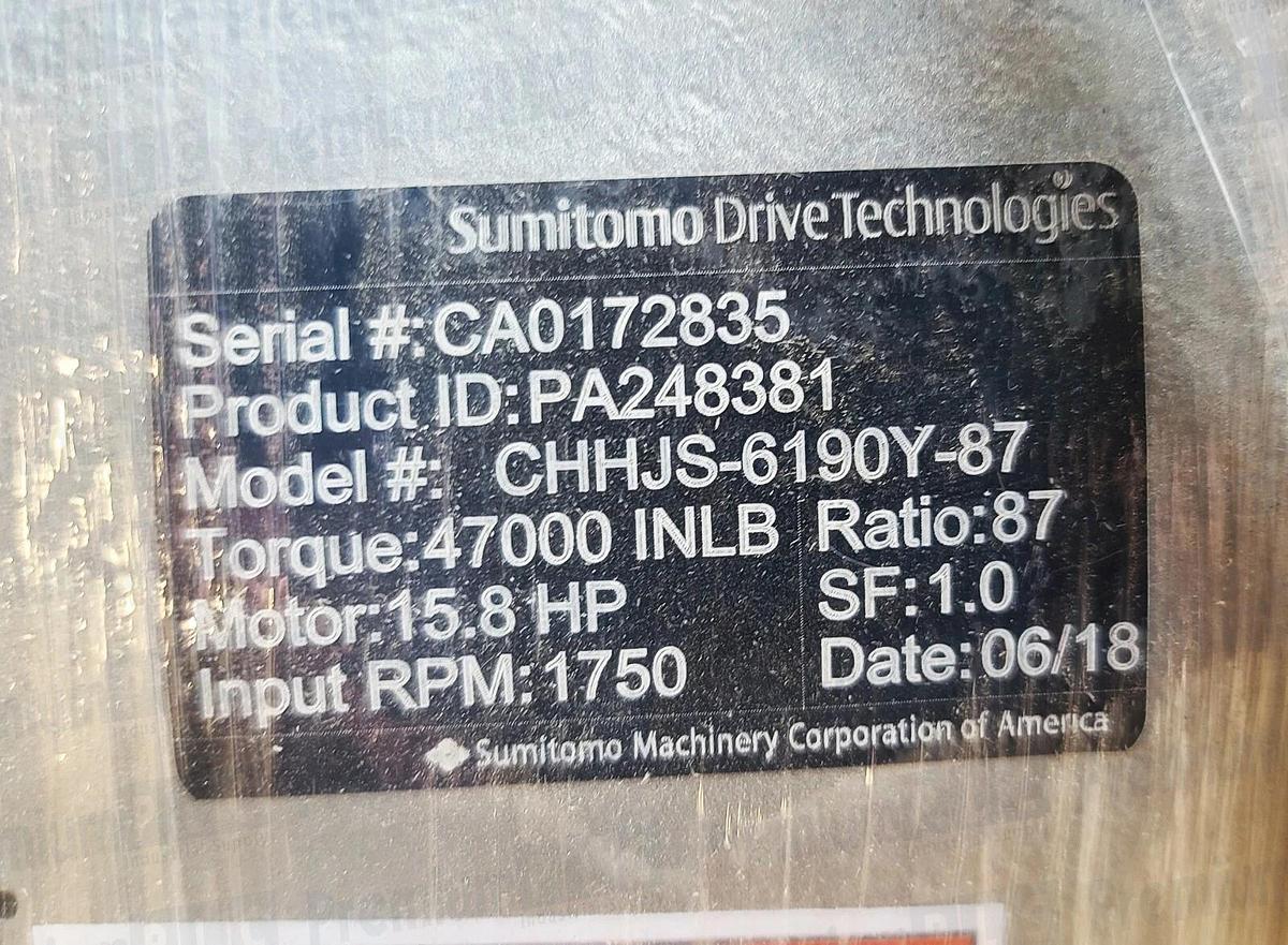 Used SUMITOMO CHHJS-6190Y-87 GEAR SPEED REDUCER PA248381 RATIO:87:1 W/ADAPTER NSMP