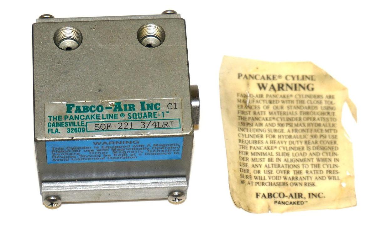 Used FABCO-AIR INC. SQF 221 3/4LRJ PANCAKE CYLINDER SQF22134LRJ