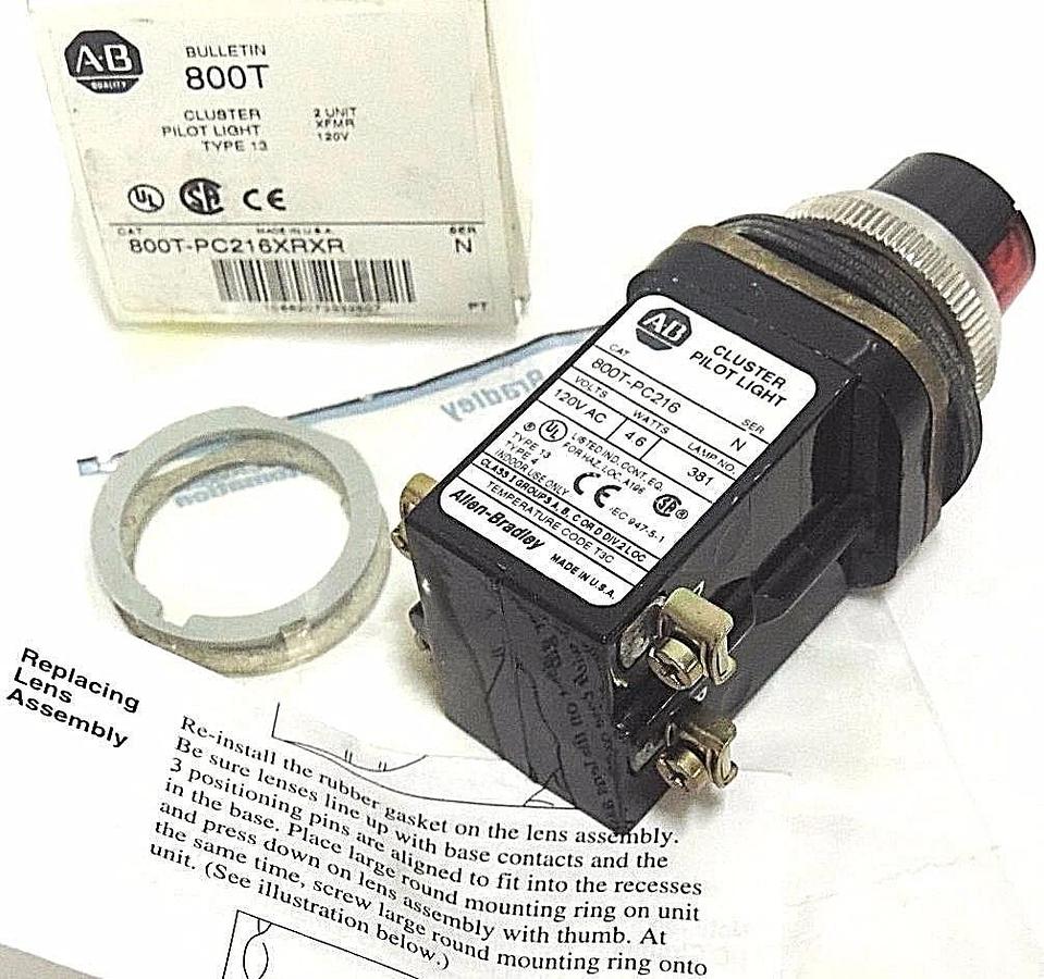 Used NIB ALLEN BRADLEY 800T-PC216XRXR CLUSTER PILOT LIGHT 800TPC216XRXR SER. N
