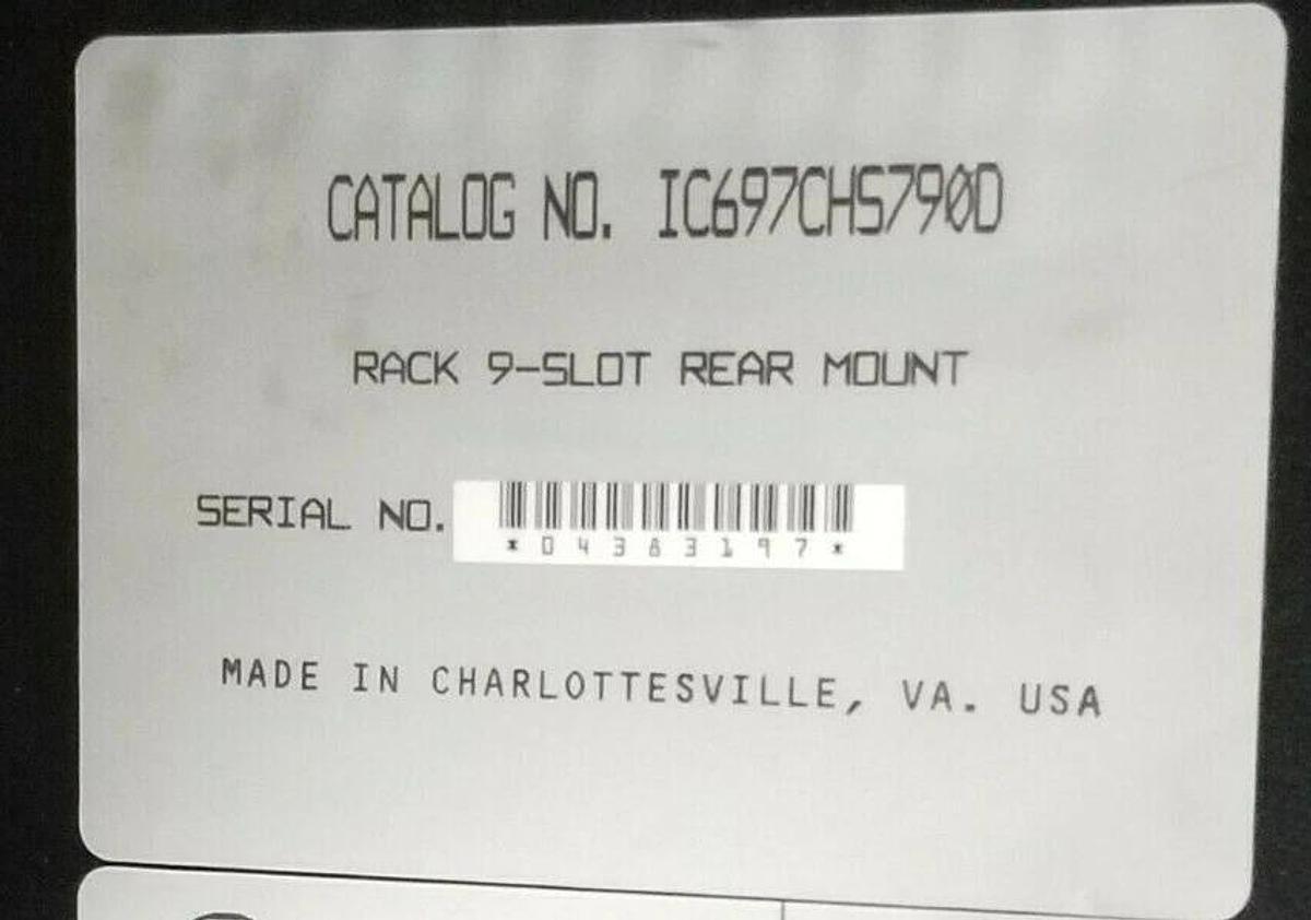 Used GE FANUC IC697CHS790D REAR MOUNT SLOT RACK 9-SLOT W/ 44A724845-G01 BACKPLANE