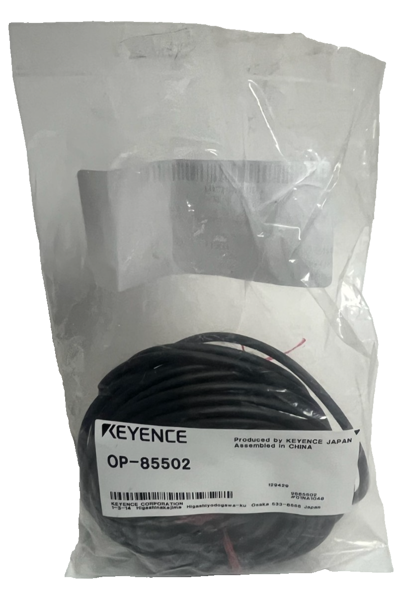 Used NEW Keyence OP-85502 Connector Cable | M12 4-Pin Straight 10m PVC Cordset