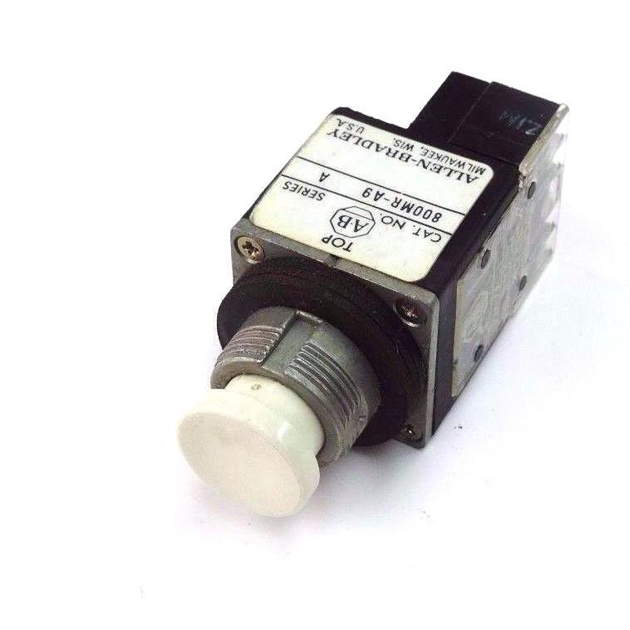 Used ALLEN BRADLEY 800MR-A9 PUSHBUTTON 800MRA9 SER. A WHITE, W/ 800M-XA SER. B BLOCK