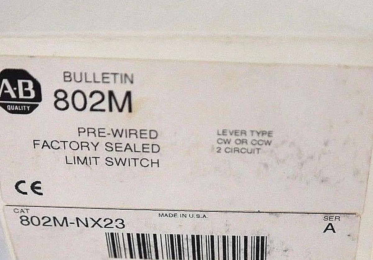 Used NIB ALLEN BRADLEY 802M-NX23 SER. A LIMIT SWITCH 802MNX23