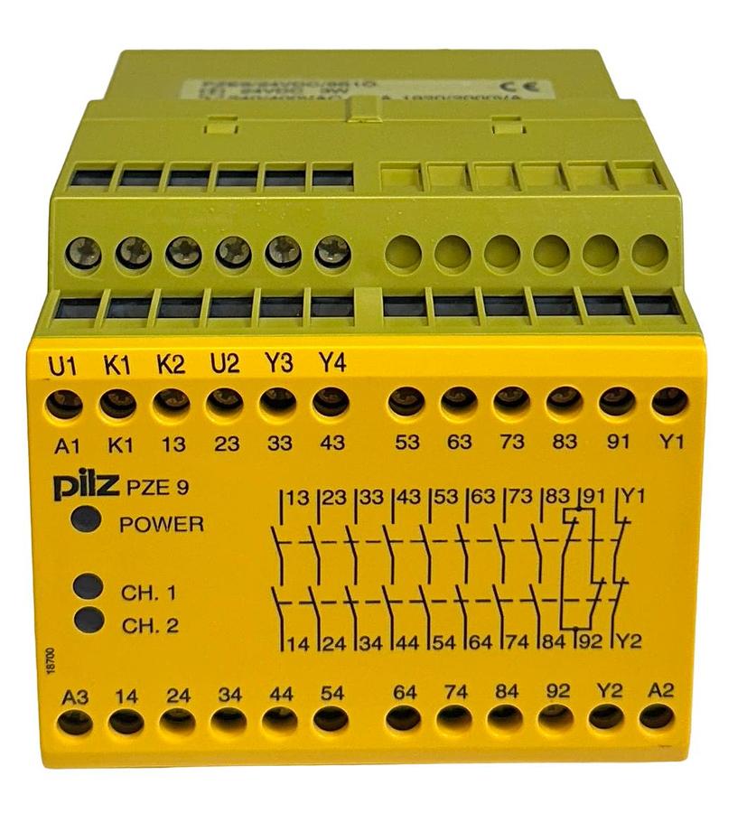 Used PILZ PZE9/24VDC/8S10 / 774150 SAFETY RELAY 2-CHANNEL 24VDC 8/5A 3W NSMP
