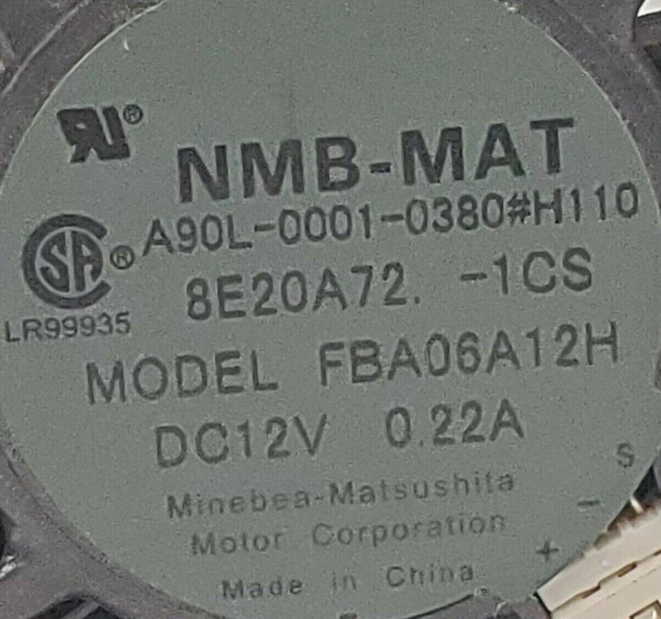 Used NEW FANUC A90L-0001-0380#H110 MODEL FBA06A12H NMB-MAT, DC12V 0.22A