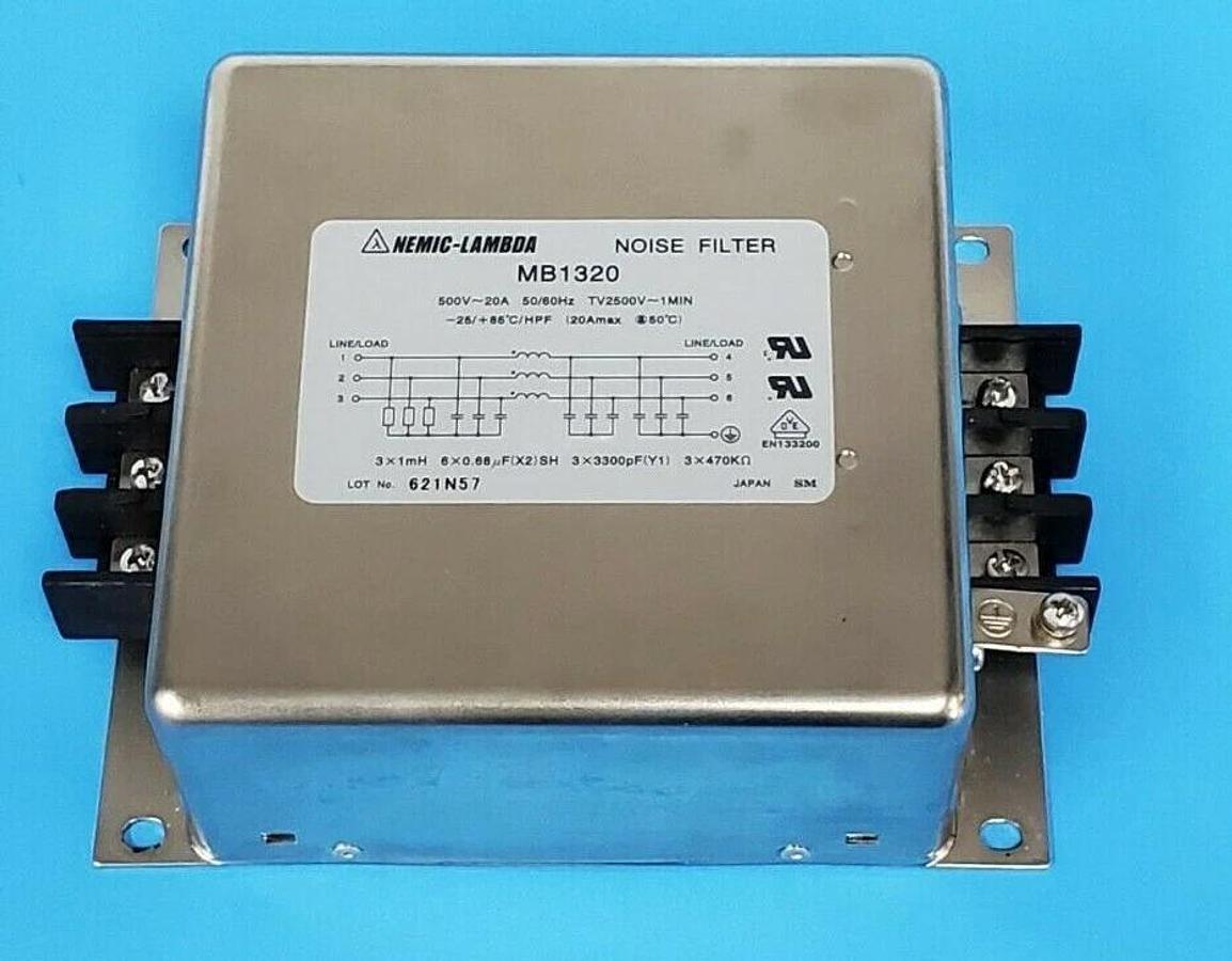 Used NEMIC-LAMBDA MB1320 NOISE FILTER 500V~20A 50/60HZ