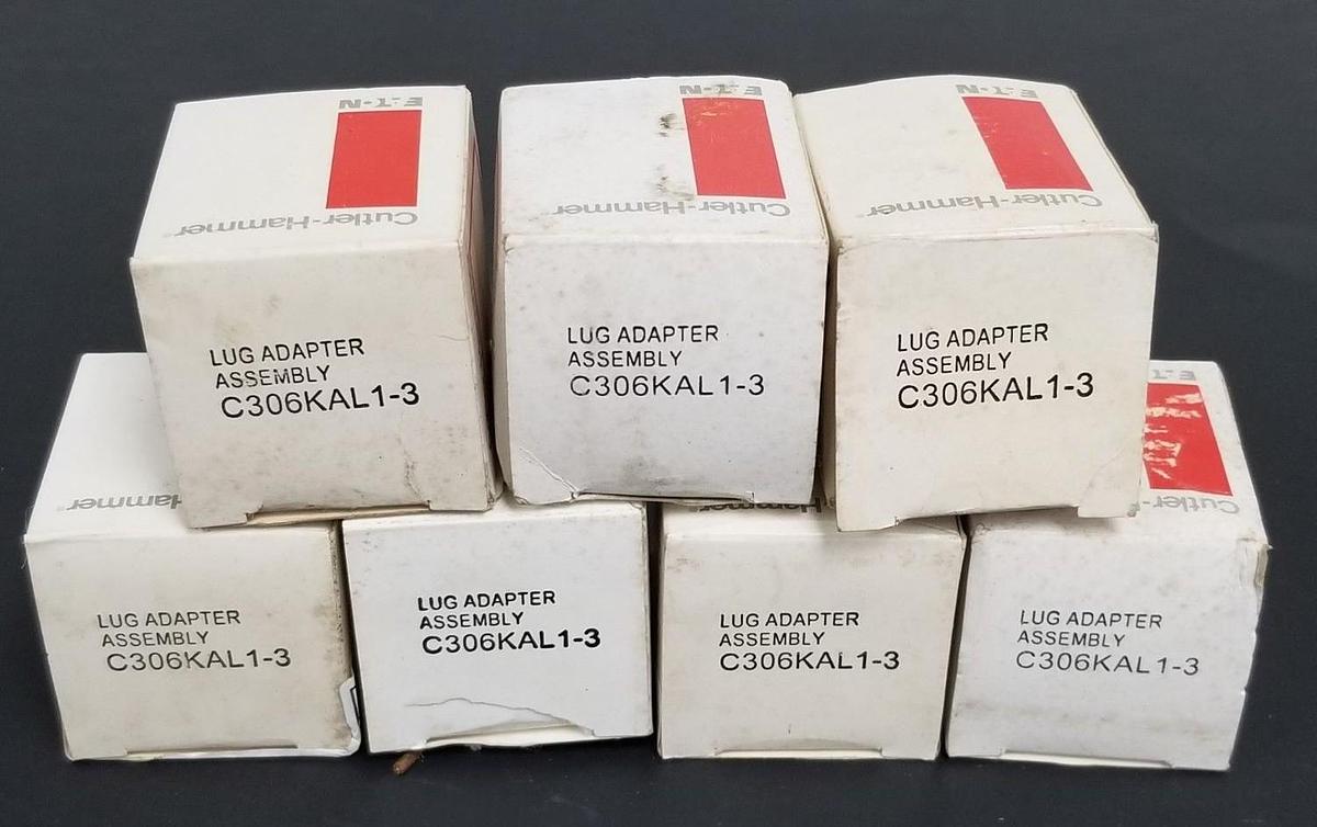 Used LOT OF 21 NEW EATON CUTLER-HAMMER C306KAL1-3 LUG ADAPTER ASSEMBLIES