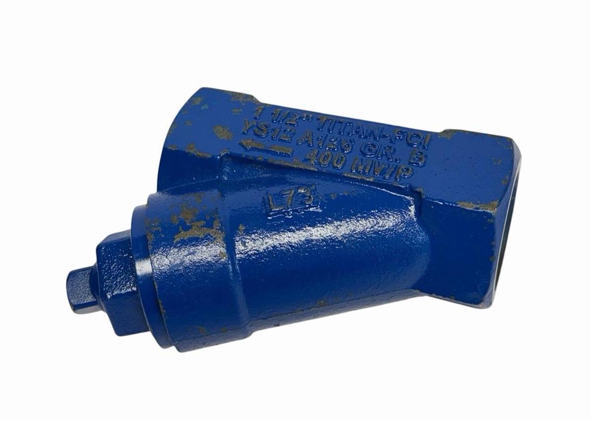 Used NEW Titan-FCI YS12 1-1/2" Y-Strainer Cast Iron A126 Gr. B 400 MWP Threaded