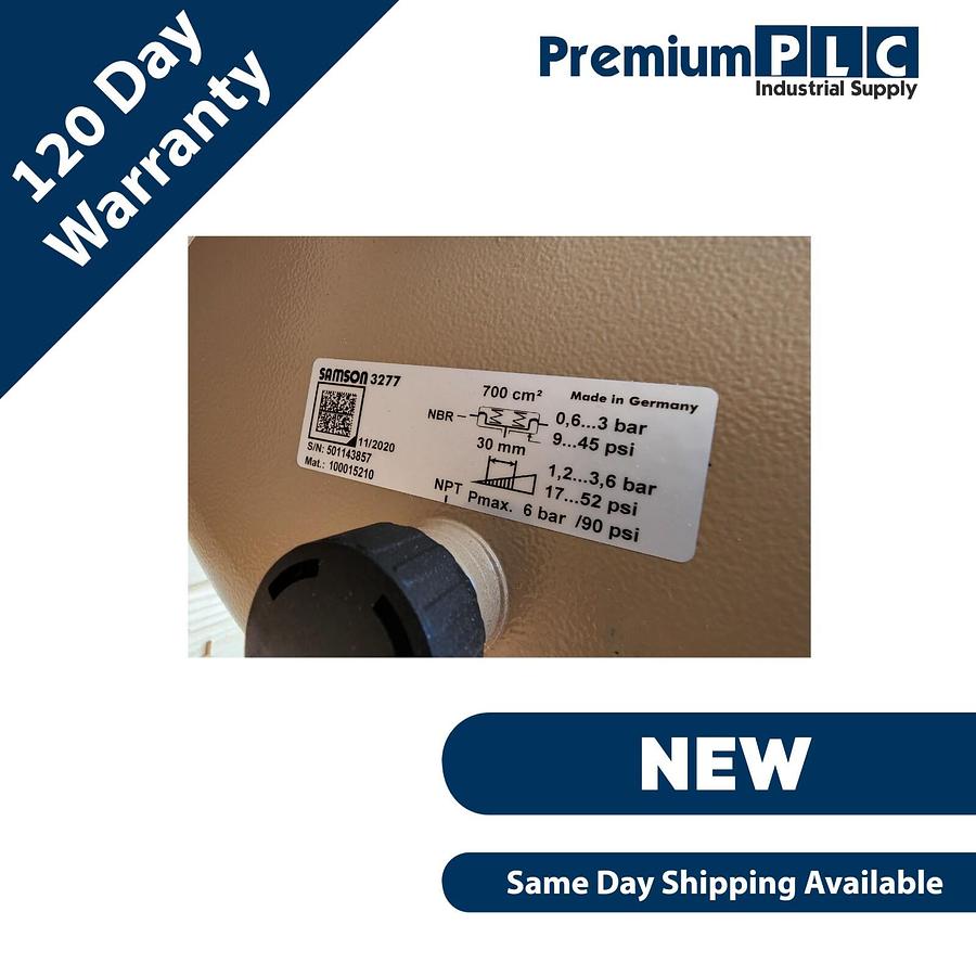 Used NEW SAMSON 3277 ACTUATOR 100015210 W/ 3730-3 HART POSITIONER & 0791-66410