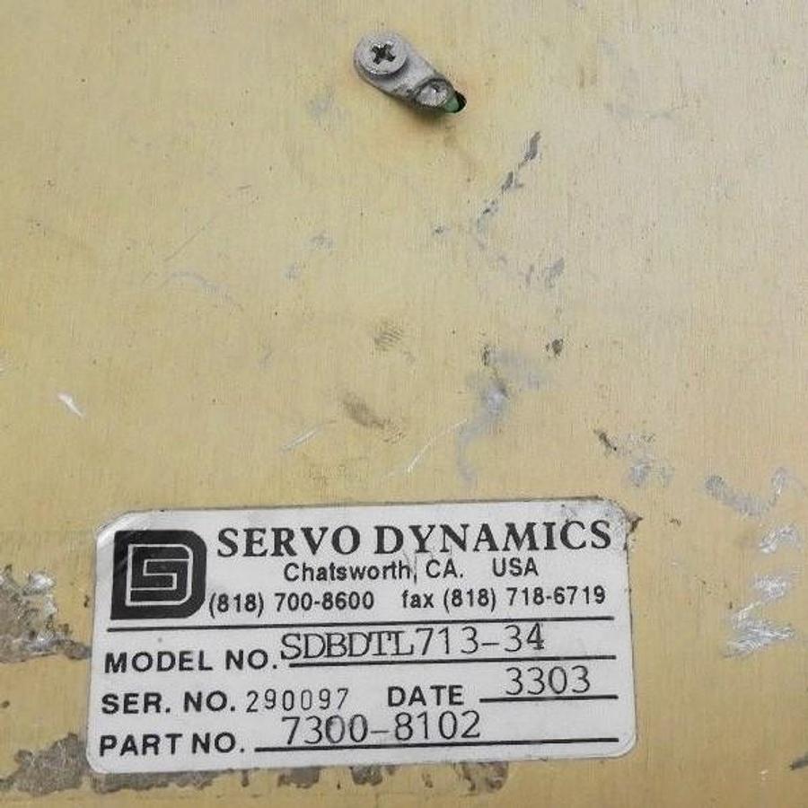 Used SERVO DYNAMICS SDBDTL713-34 PART NO. 7300-8102