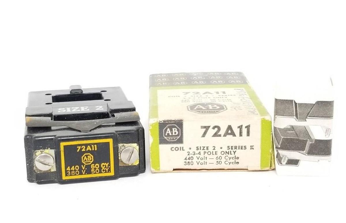 Used ALLEN BRADLEY 72A11 COIL SIZE 2, SER. K, 440V 60 CYCLE, 380V 50 CYCLE