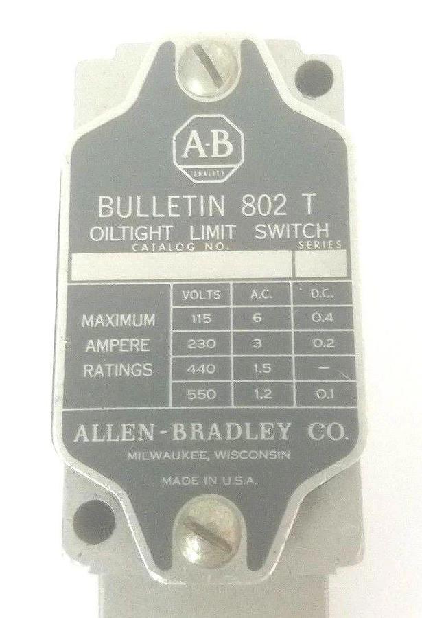 Used ALLEN-BRADLEY KNOX 802-T OILTIGHT LIMIT SWITCH W/ Z-13949 OPERATOR HEAD 802T*