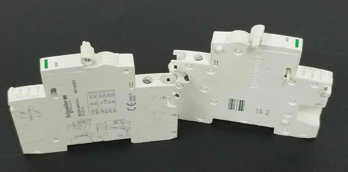 Used LOT OF 2 SCHNEIDER / MERLIN GERIN A9A26924 AUXILIARY CONTACTS 6A 130VDC DD15131