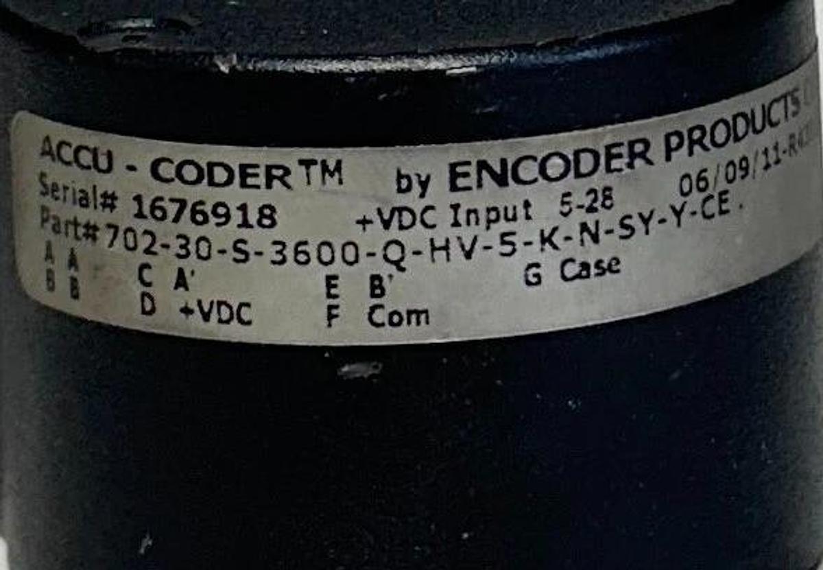 Used ACCU-CODER 702-30-S-3600-Q-HV-5-K-N-SY-Y-CE / 70230S3600QHV5KNSYYCE ENCODER USNP