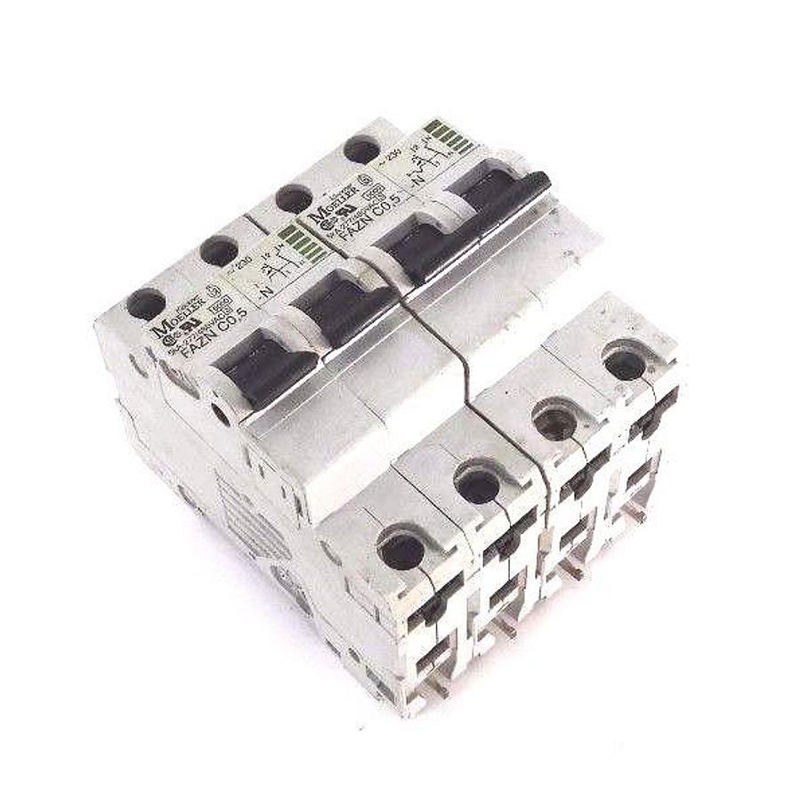 Used LOT OF 2 KLOCKNER MOELLER FAZN C0.5 N 2POLE CIRCUIT BREAKERS FAZN-C0.5-N