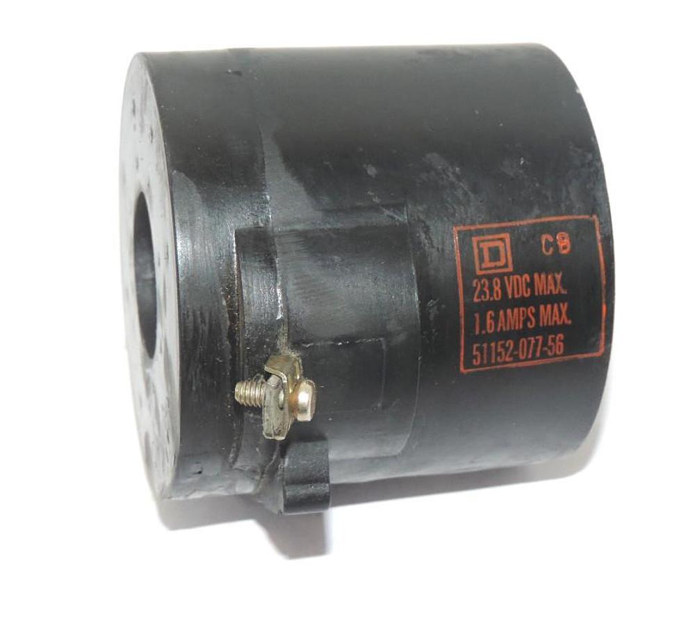 Used SQUARE D 51152-077-566 COIL 5115207756, 23.8 VDC MAX. 1.6 AMPS MAX.