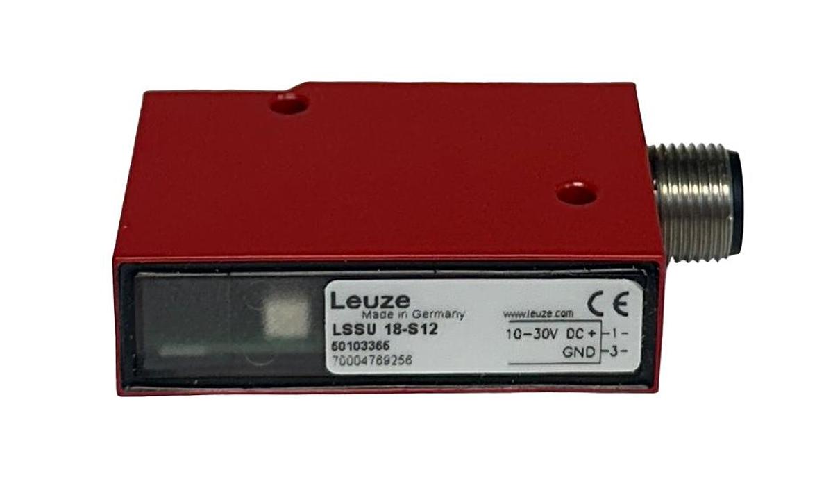 Used NEW LEUZE LSSU 18-S12 / 50103365 ULTRASONIC THROUGH BEAM SENSOR TRANSMITTER NSMP