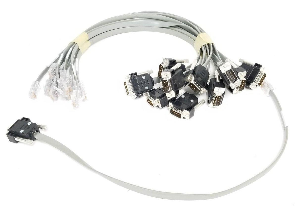 Used LOT OF 11 NEW WEATHERFORD PC03-00392-00 REV. A DB9 MALE TO RJ48 CABLE ASSEMBLIES
