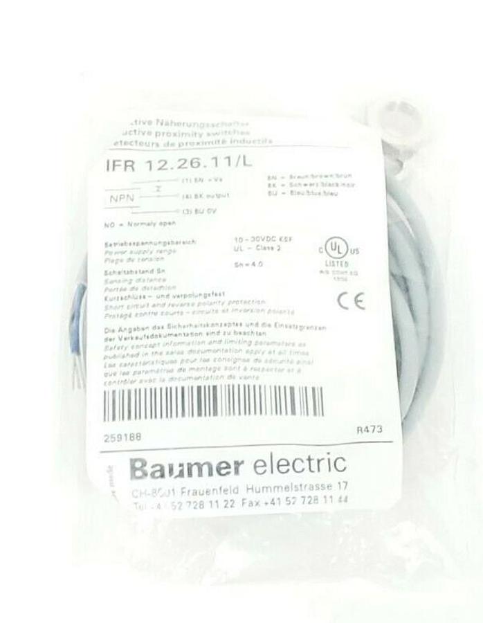 Used NEW BAUER ELECTRIC IFR 12.26.11/L PROXIMITY SWITCH 10-30VDC NPN