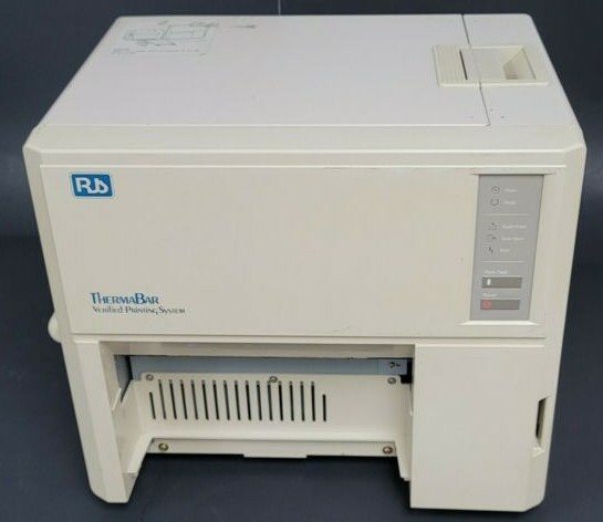 Used RJS IP8400V THERMABAR VERFIED PRINTING SYSTEM TB-285 PRINTER