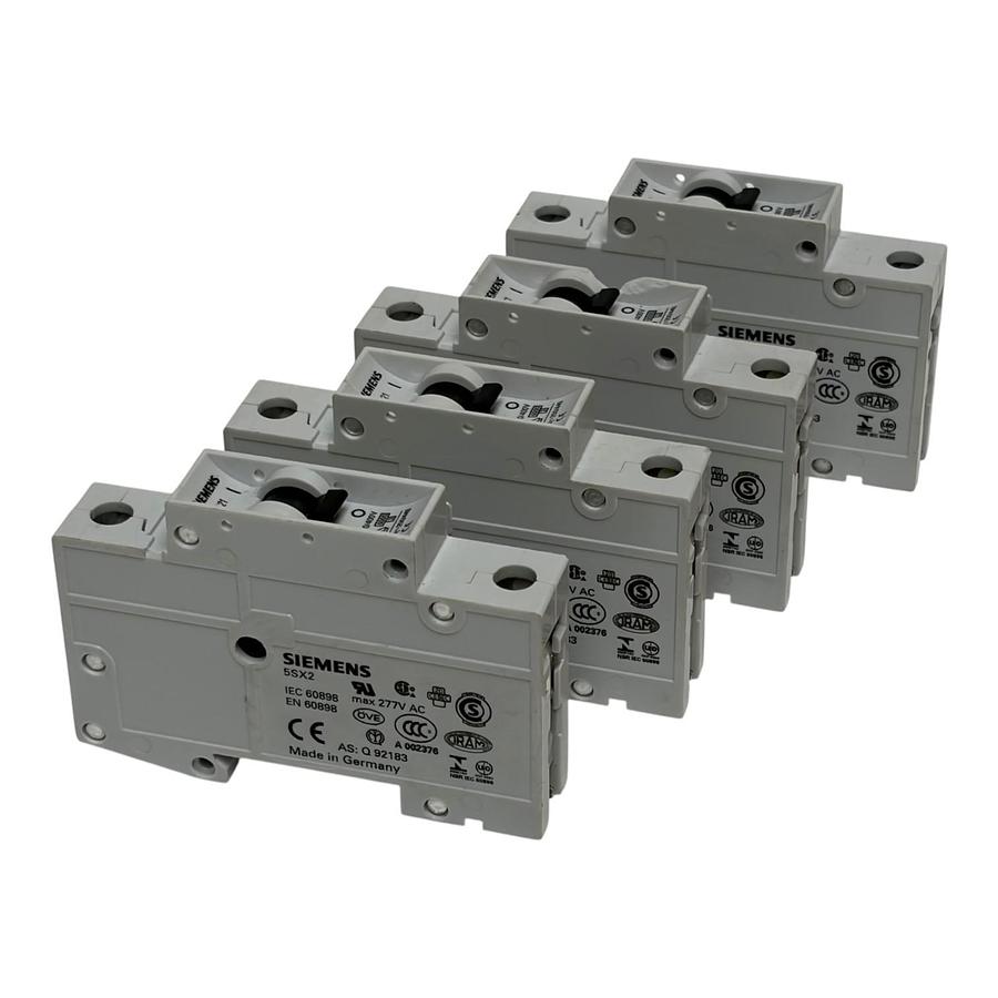 Used Lot of 4 Siemens 5SX21 C4 Miniature DIN Rail Circuit Breaker 4A 1-Pole