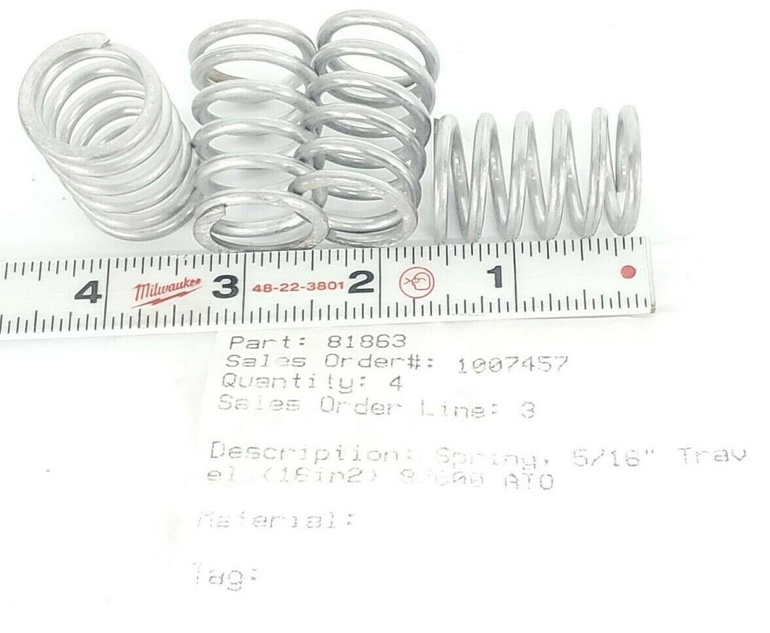 BAG OF 4 NEW BAUMANN 81863 SPRINGS 5/16'' 87000 ATO 16in2