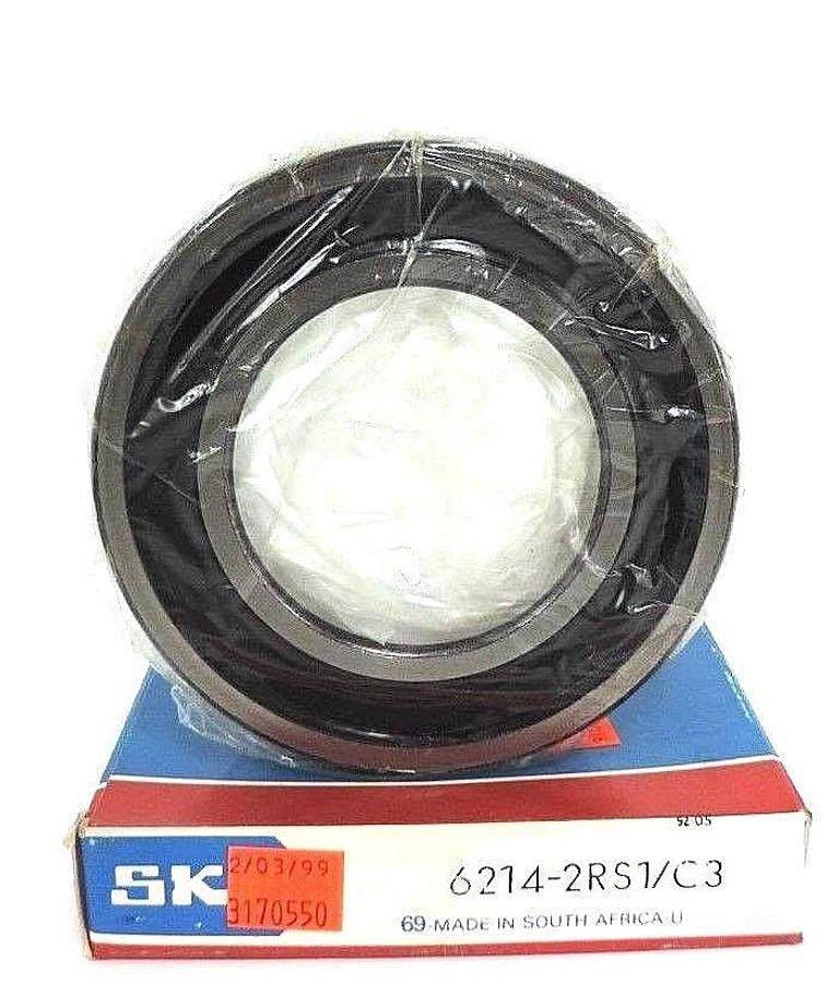 Used NIB SKF 6214-2RS1/C3 BALL BEARING SINGLE ROW DEEP GROOVE 70X125X24MM