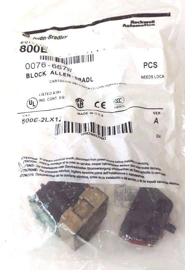 NEW ALLEN BRADLEY 800E-2LX12 CONTACT CARTRIDGE W/LATCH 800E2LX12 SER. A