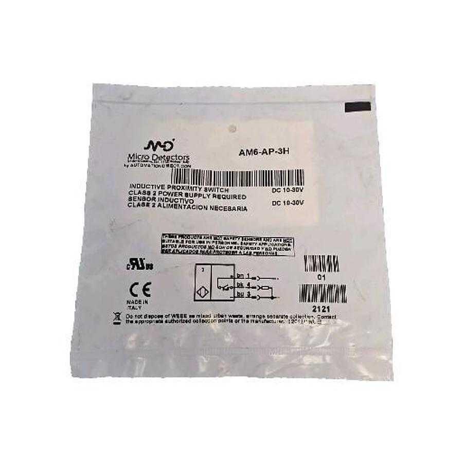 Used NEW MD MICRO DETECTORS AM6-AP-3H INDUCTIVE PROXIMITY SWITCH AM6AP3H