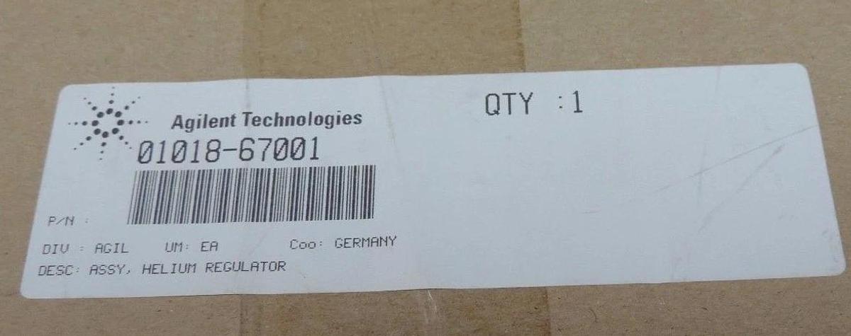 Used NIB AGILENT TECHNOLOGIES 01018-67001 ASSY, HELIUM REGULATOR 0101867001