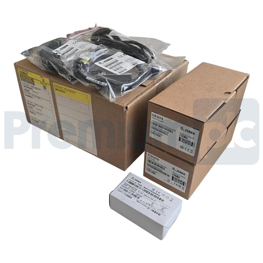 Zebra DS3678-SR3U4210SFW DS3678-SR Barcode Scanner USB Kit w/Cradle, Cables, PSU